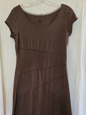 Women's Brown Tiered Seam A-Line Dress Size MEDIUM